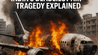 Ahmedabad Plane Crash 2025 - Air India Flight AI171 wreckage after takeoff explosion